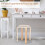 Ensemble de 2 tabourets en bois, tabourets ronds empilables de 42 cm (16,5 pouces) 7