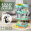 Rolling Storage Cart Mint Green 4-Tier with 3 Cups 4 Hooks 3