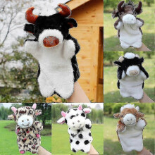 Cartoon Lovely Mini Plush Cow Ox Bull Animal Hand Puppet Kids Storytelling Toy