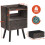 Mid-Century 2-Tier Nightstand with Fabric Drawer 3