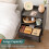 Mid-Century 2-Tier Nightstand with Fabric Drawer 5