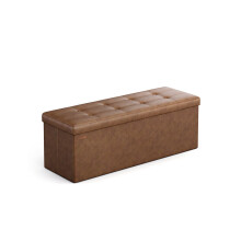 Storage Ottoman - Fabric - Coffee Brown - Foldable with Storage Capacity up to 300 kg