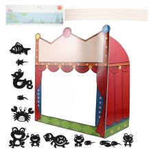Creative Diy Puppet Kit for Kids Game with Black Paper Shadow Puppets 1 Set