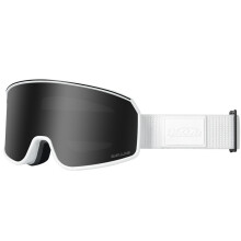 Gafas de esquí antivaho de doble capa, blancas y grises.