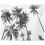 White tapestry wall hanging with black and white palm 3