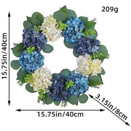 Artificial Hydrangea Wreath 15.75 inch 1