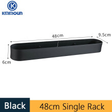 Aluminium badkamerplank matzwart, 1 niveau
