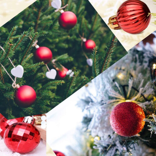 Christmas Hanging Bauble Red 36pcs 1