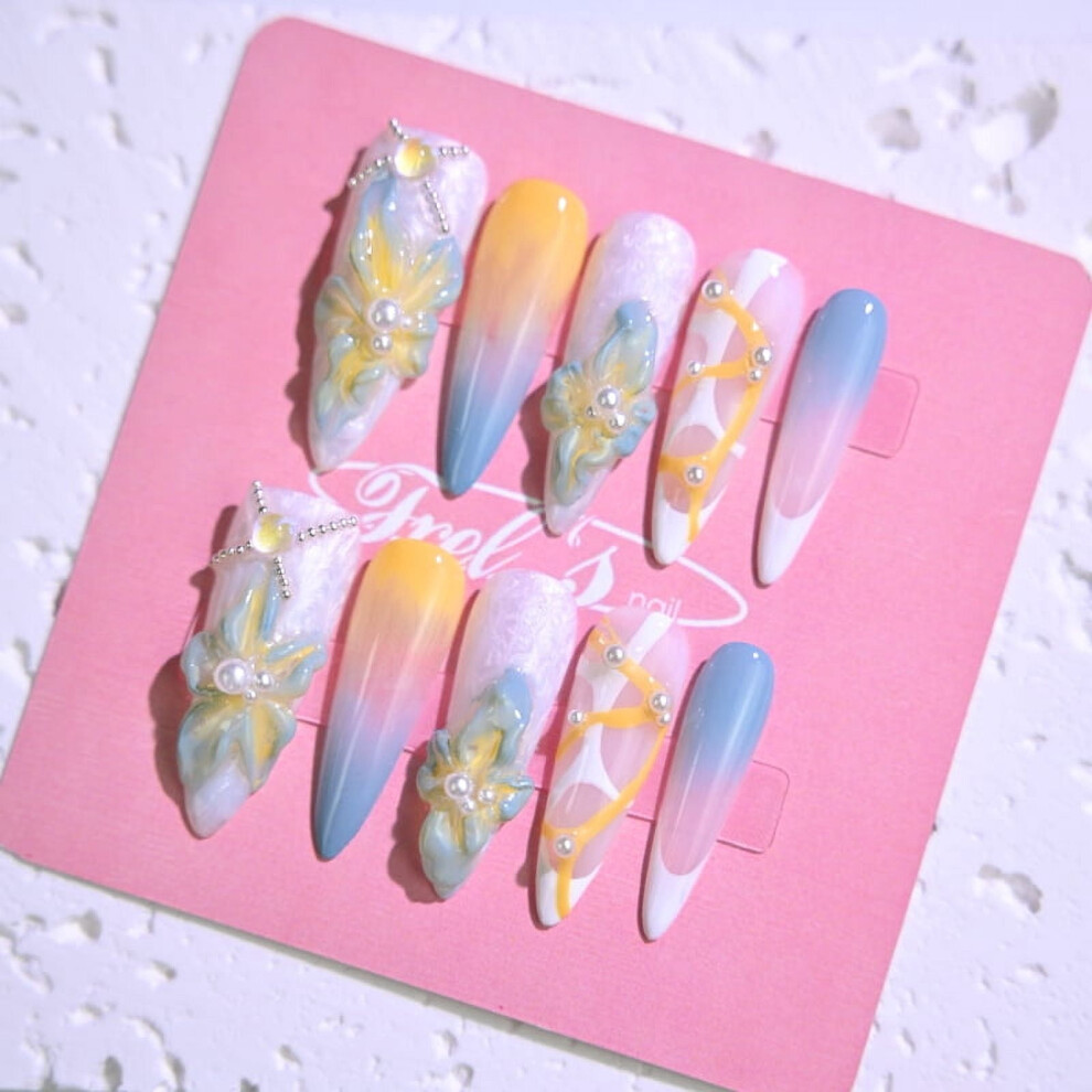 Frely's Stiletto Press-On Nails Tropical Ambiance Set