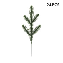 Guirlanda de Natal Verde com Cinco Pontas Grandes, Acessórios de Natal, Adereços Decorativos para Arranjos Florais (24 peças)