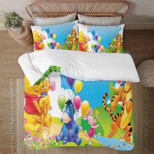 Ensemble de literie Winnie l'Ourson : 1 housse de couette + 2 taies d'oreiller