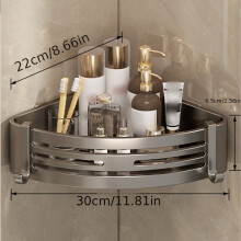 Aluminum wall-mounted shelf bathroom storage rack 30cm