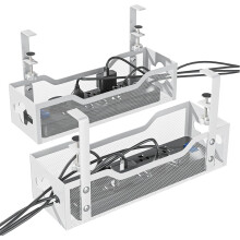 Under Desk Cable Management Tray White 13.38 Inch