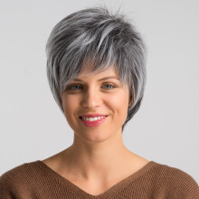 Transparent Lace Frontal Wig Silver White Short Straight