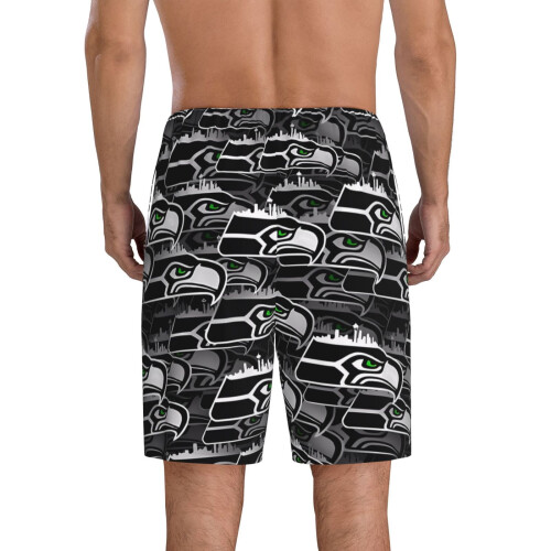 Korte pyjamabroek voor heren van de Seahawks met teamlogo 2