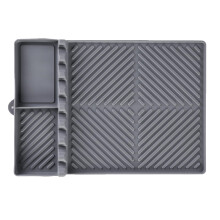 Schwarze Silikon-Grillmatte aus Steinglas, Ölabtropfmatte, Grillbesteckmatte für Grills, Silikon-Kochmatte 11 x 8