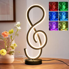 Lampe spirale LED RGB avec motif de notes de musique - 7 couleurs - 10 modes