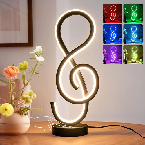 Σπειροειδής λάμπα LED RGB με σχεδιασμό μουσικής νότας 7 χρώματα 10 λειτουργίες
