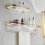 Ράφια μπάνιου Dookole χρυσά με κρεμάστρα για πετσέτες 3