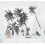 White tapestry wall hanging with black and white palm 1