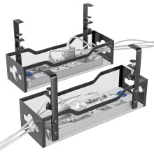 Bandeja organizadora de cables para debajo del escritorio, color negro, 34 cm (13,38 pulgadas)
