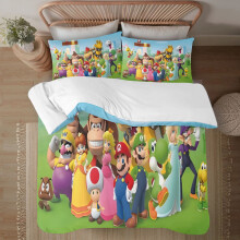 Set de lenjerie de pat Super Mario pentru fete și băieți, set de lenjerie de pat Super Mario pentru bărbați, din trei piese, 228 * 228 cm