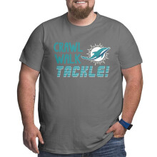 Dolphins Herren-Sport-T-Shirt mit großem und kräftigem Football-Logo