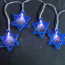 Christmas Snowflake Lights Amber Battery Operated 10 Pack