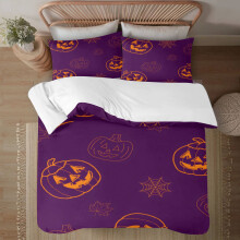 Set de pilotă Halloween - Set de pilotă 3 piese cu fețe de pernă - Lenjerie de pat moale și confortabilă pentru decorarea sărbătorilor în