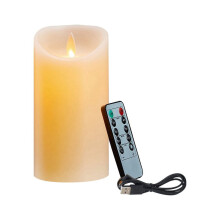 Bougie LED sans flamme rechargeable blanc crème 6,3 x 3,9 x 3,9