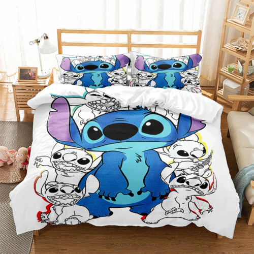 Set copripiumino Stitch, misura queen size, 3 pezzi