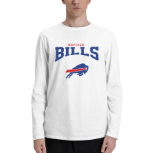 Camiseta masculina de manga comprida e gola redonda do time de futebol americano AFC Bills