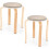 Ensemble de 2 tabourets en bois, tabourets ronds empilables de 42 cm (16,5 pouces) 1