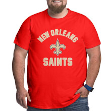 Camiseta de futebol americano masculina Saints tamanho grande e alto com o logotipo do time