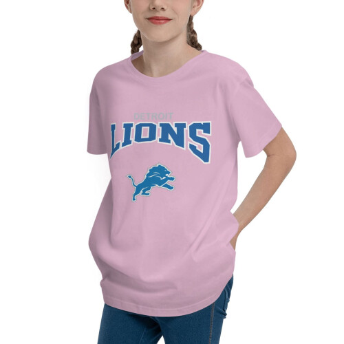 DET Lions Νεανικό κοντομάνικο μπλουζάκι με στρογγυλή λαιμόκοψη 1