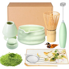Ensemble de fouet à matcha pour la cérémonie du thé vert japonais (9 pièces)