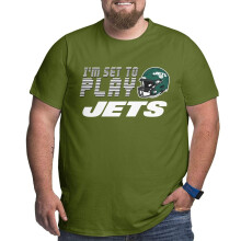 NY Jets herenvoetbalteam logo T-shirt grote maten