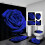 Σετ κουρτινών μπάνιου Royal Blue Rose με χαλιά 4 τεμάχια 1