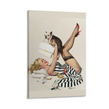 Τέχνη τοίχου σε καμβά με θέμα Pin-Up Girl 16x24 ίντσες