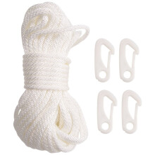 Flag Pole Halyard Rope 50 ft 1/4 in with 4 Hook Clips