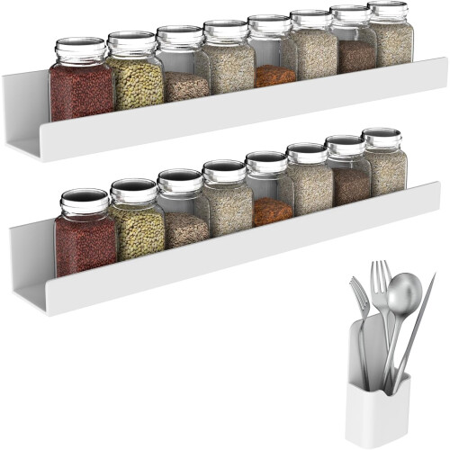 Magnetic Spice Rack for Fridge Acrylic 2 Pack