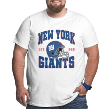 Camiseta de futebol americano masculina NY Giants, tamanho grande e alto, com logo na manga.