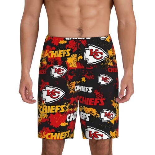 Ανδρικό κοντό παντελόνι πιτζάμας Chiefs με λογότυπο ποδοσφαίρου 1 ζευγάρι