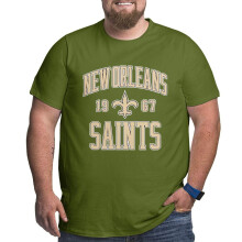 Saints heren T-shirt met voetballogo, grote maten