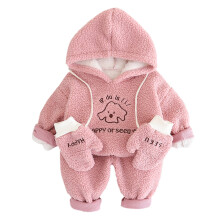 Børne fleece heldragt varm loungewear lyserød 3-4 år