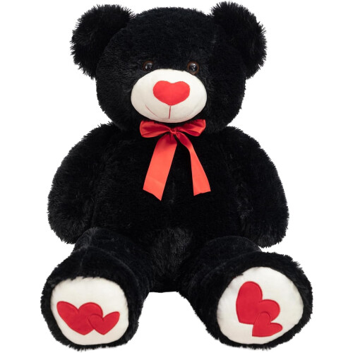 Urso de pelúcia de 43 polegadas com coração vermelho
