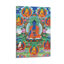 Affiche sur toile Thangka Bodhisattva tibétaine 8x12 pouces