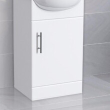 415mm Floor Standing Cabinet Gloss White - Flat Pack