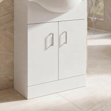 620mm Floor Standing Cabinet Gloss White - Flat Pack