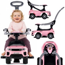 Kävelytuoli, jossa kahva ja kiinnitys, urheiluauto, vaaleanpunainen